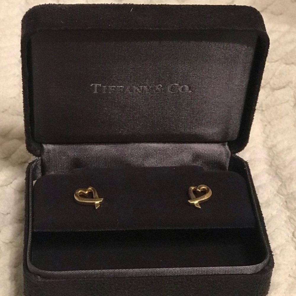 Tiffany & Co. Gold Heart Knot Earrings